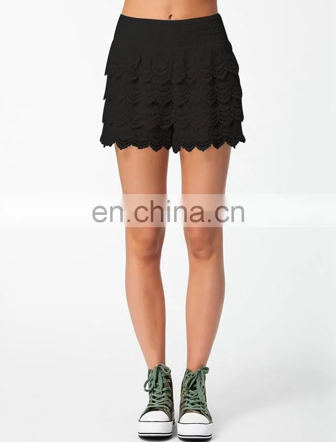 Wholesale elegant ladies crochet lace shorts lace shorts