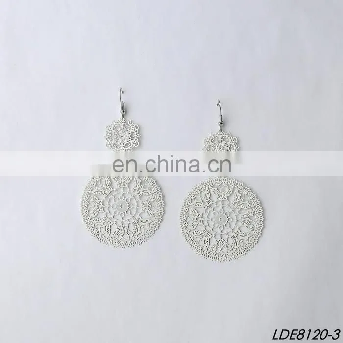 Painting filigree earrings metal flower earring
