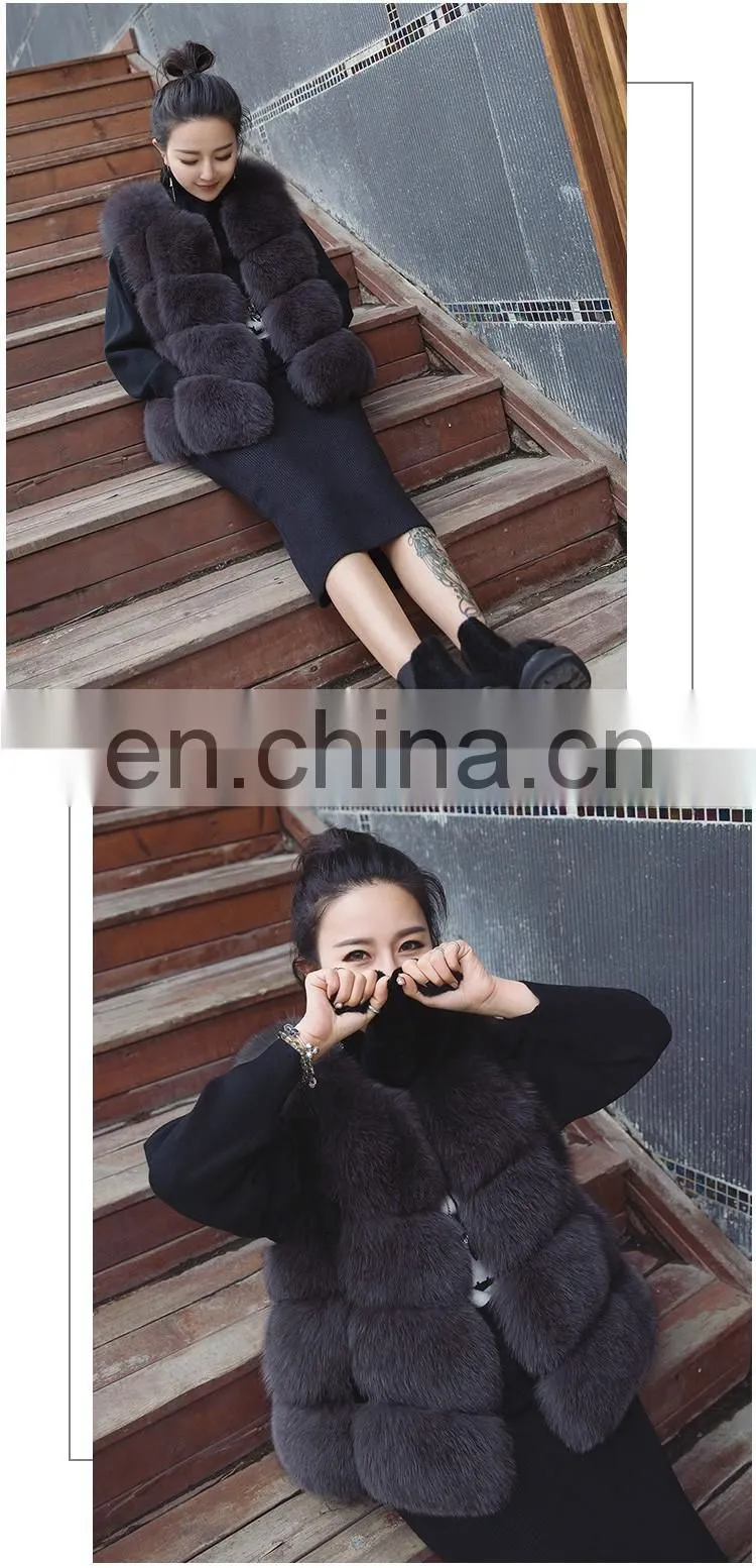 Factory Wholesale New Fashion Sleeveless Lady Winter Fur Vest Real Fox