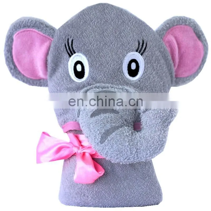 New Baby Gift Towel Custom OEM Pretty Pink Flamingo 100% Bamboo Baby Bath Hooded Towel