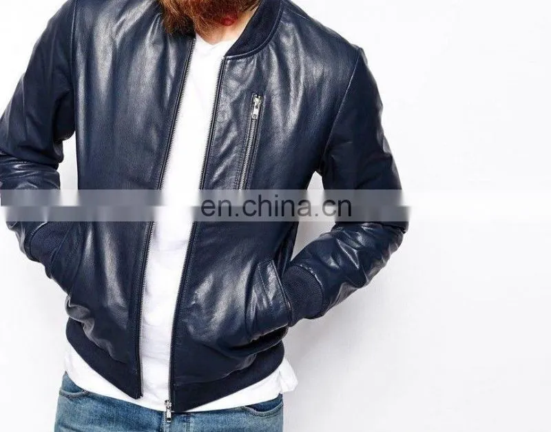 Brand new genuine soft lambskin leather jacket/ biker leather jacket/ fashion jacket