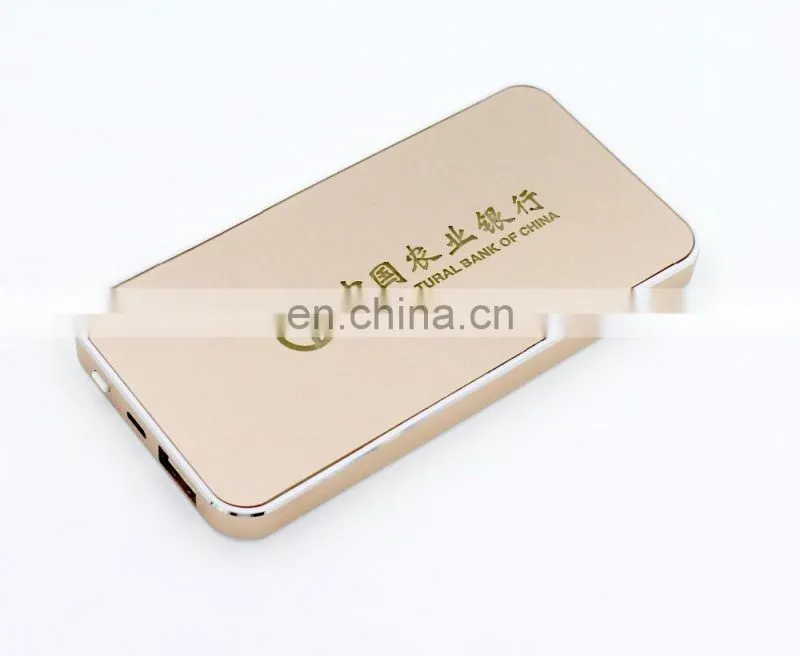 2020 super thin metal power bank oem logo micro usb mobile power charger customized color