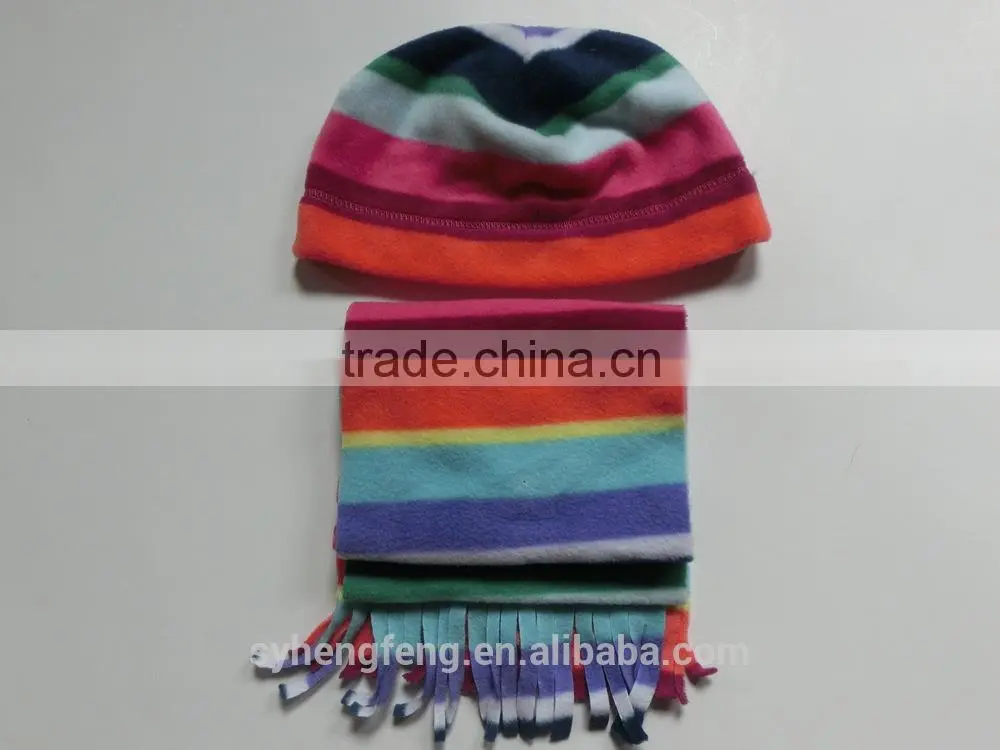 2016 New Two-pieces poral fleece hat and scarf