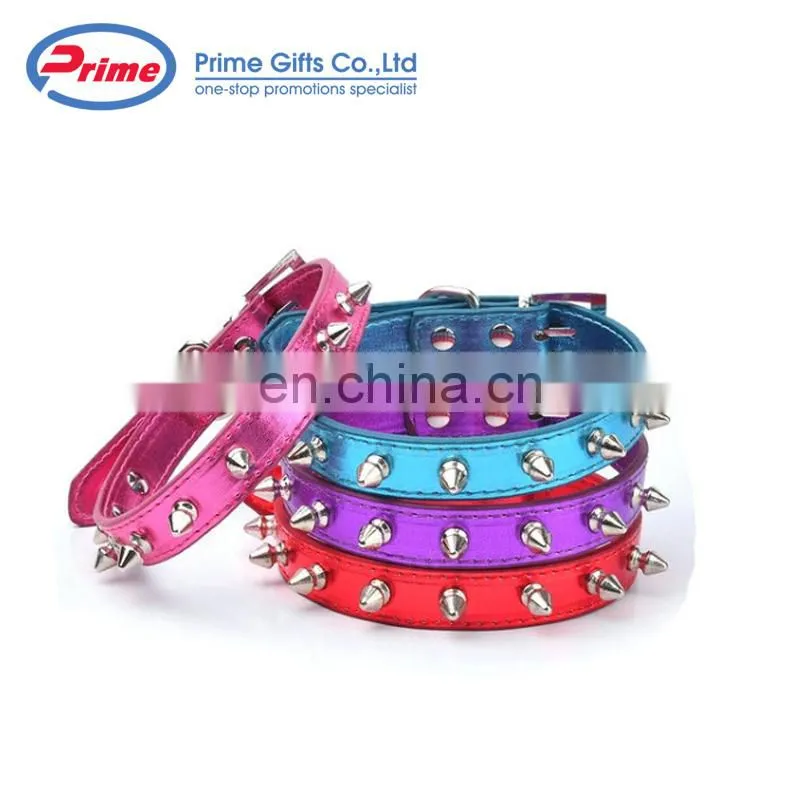 Cheap Price Colorful Pu Leather Spiked Dog Collar