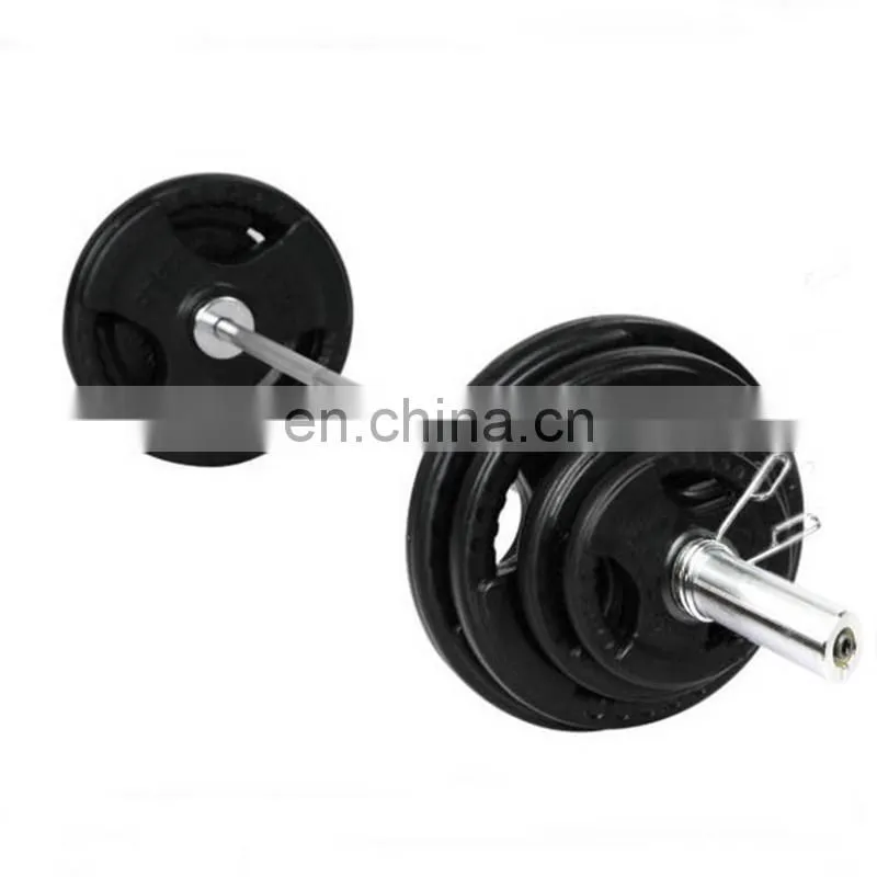 Low Price wholesale high quality cast iron plate chrome plated bar set adjustable gym barbell