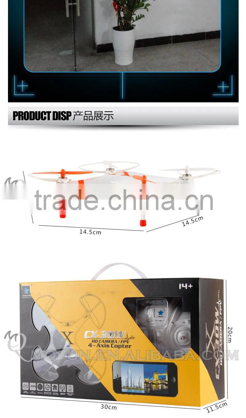 Mini Qute RC remote control flying Helicopter Quadcopter drone UFO 2.4GHz aerial photo Educational electronic toy NO.CX-30W-TX