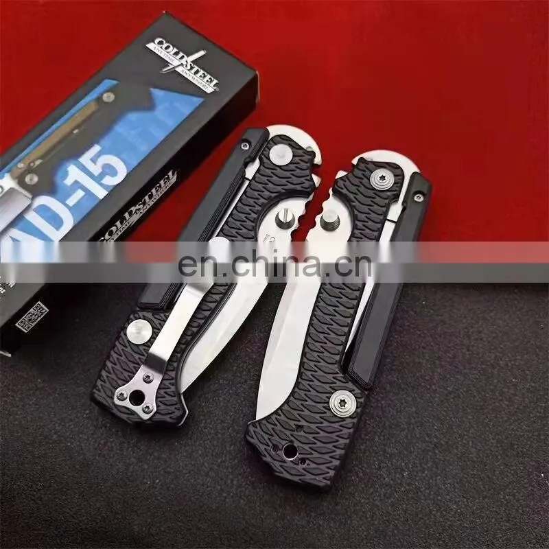 Cold Steel AD-15 Scorpion Pocket Tactical Survival Hunting Folding Knife 3.68" S35VN Blade Black G10 Handles Outdoor EDC Tools