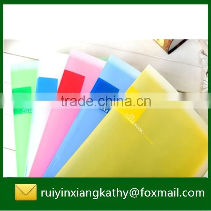 Transparent colourful plastic soft cover display book