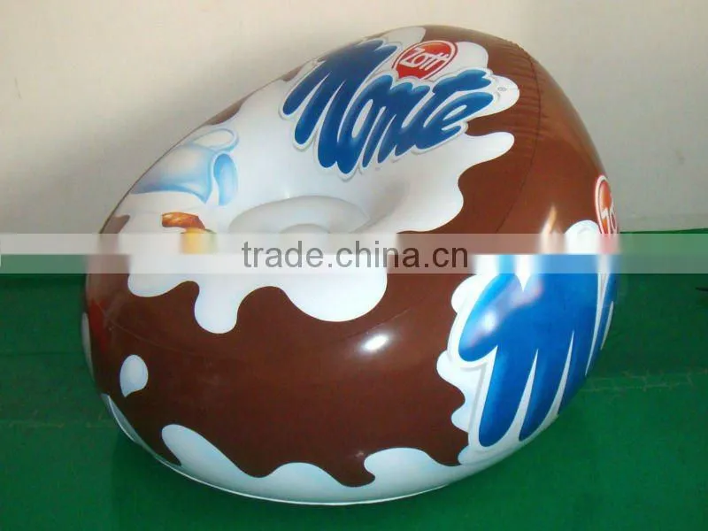 red flocked pvc inflatable double sofa