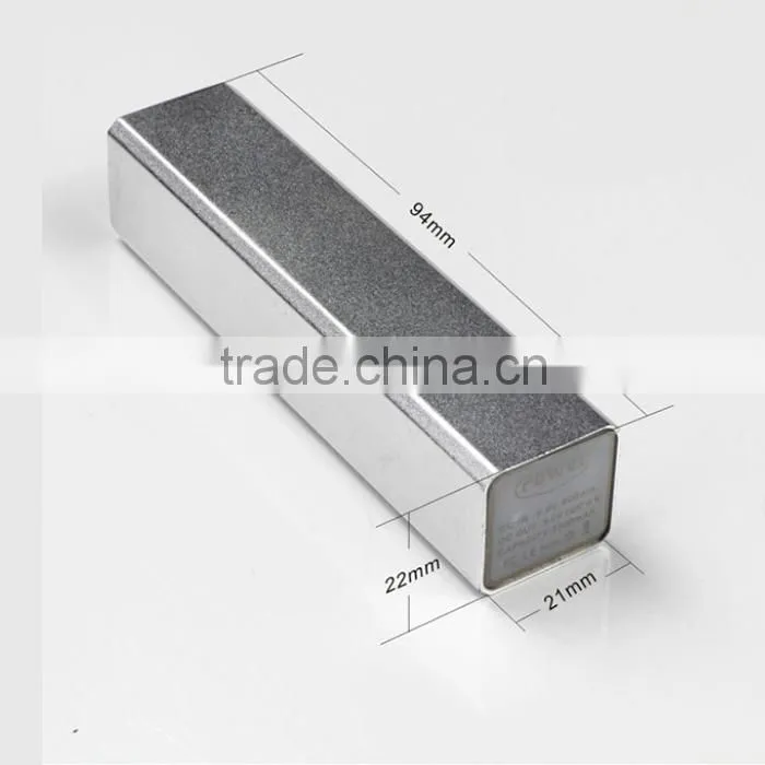 2015 hot aluminum power bank with 2600mAh for smartphone