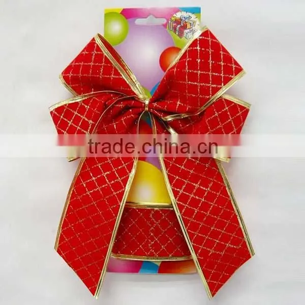2016 Decorate gift box with butterfly bow, 5" width velvet ribbon bow tie with double wing