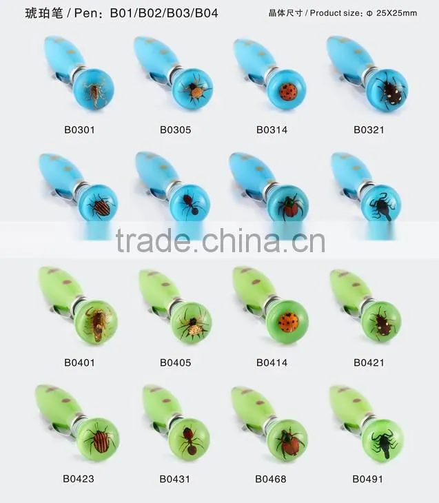 2016New Real Insect Resin Ballpoint Pen
