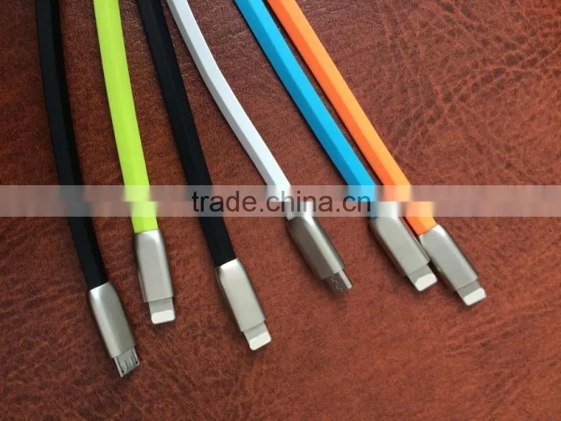 1M/3.3fFT 7 Color LED Metal USB Cable 8 pin and Charging Charger Cable for iPhone6 6 plus 5 5s iPad for ios 8 ios9 1M