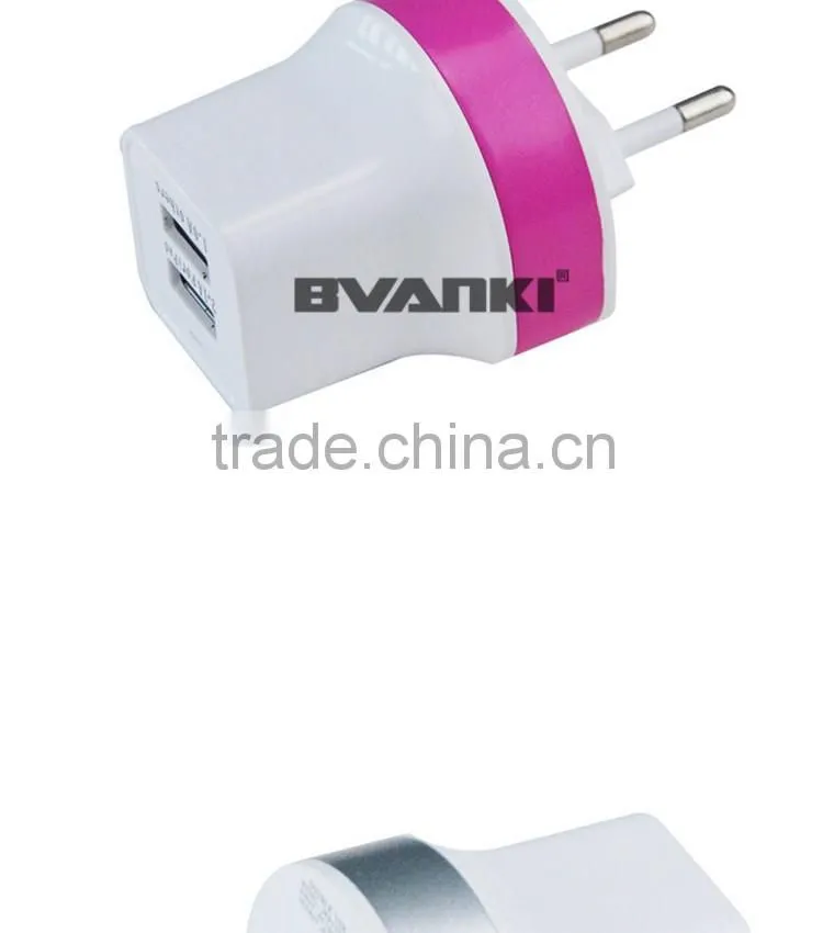 2016 hot new arrivals Top Quality CE Approved Wholesale EU/US/UK/AU Plug 5V 2.1A Dual USB Travel Wall Charger with High quality