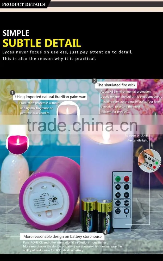 smart living flameless candles led wedding decorative