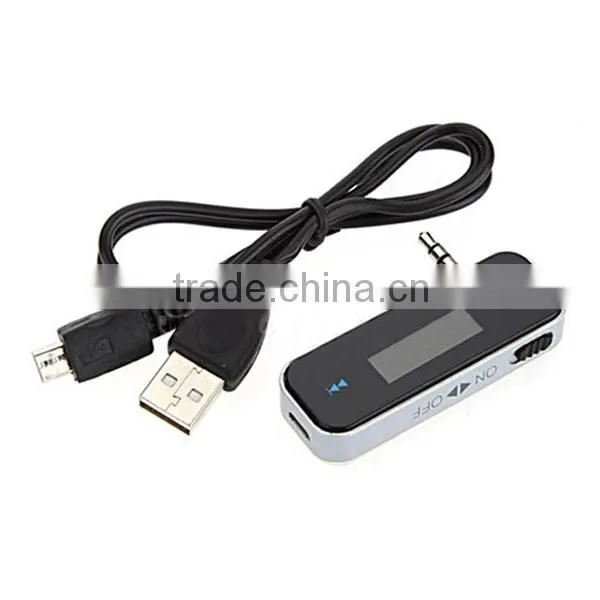 Universal FM Transmitter with 3.5mm audio jackwith LCD displays frequency, fm transmitter microphone