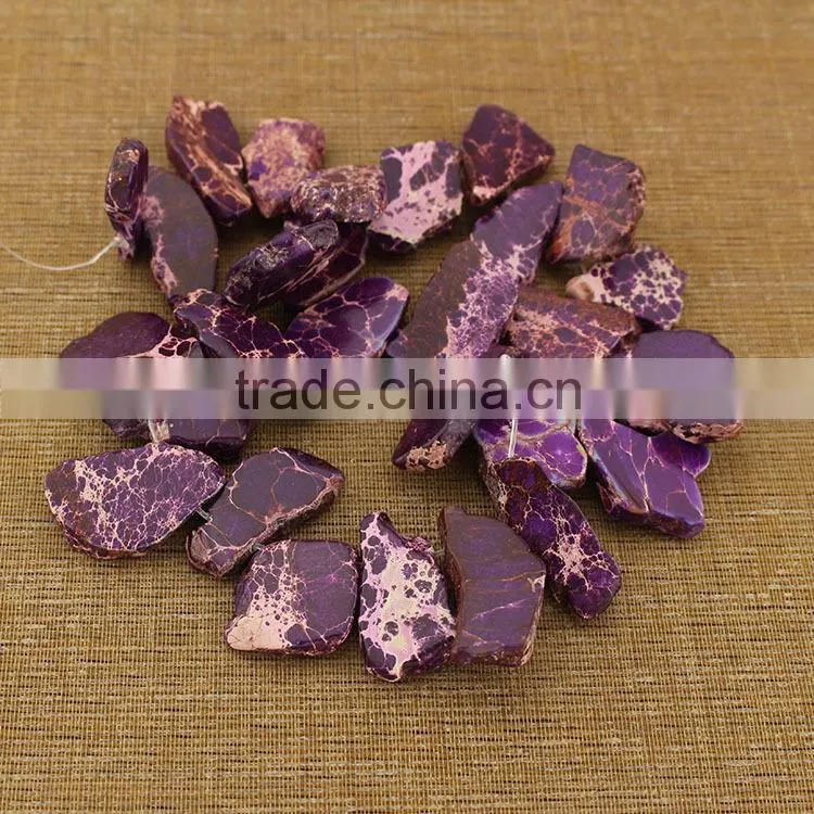 SM3112 Wholesale top drilled aqua blue imperial jasper teardrop slab slice beads