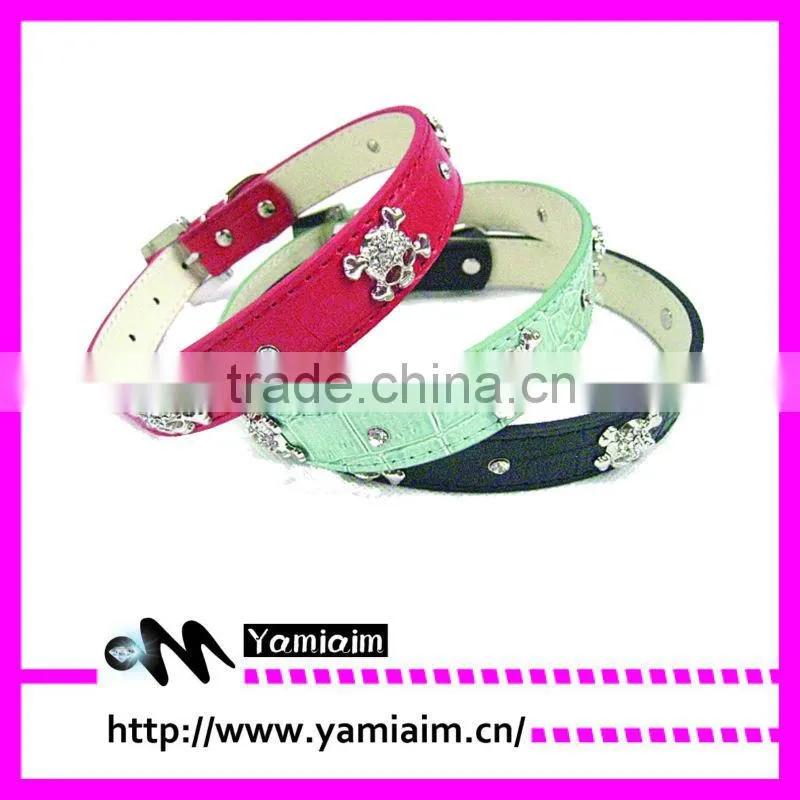 Luxury rhinestone pet collar dog collar with custom charm wide