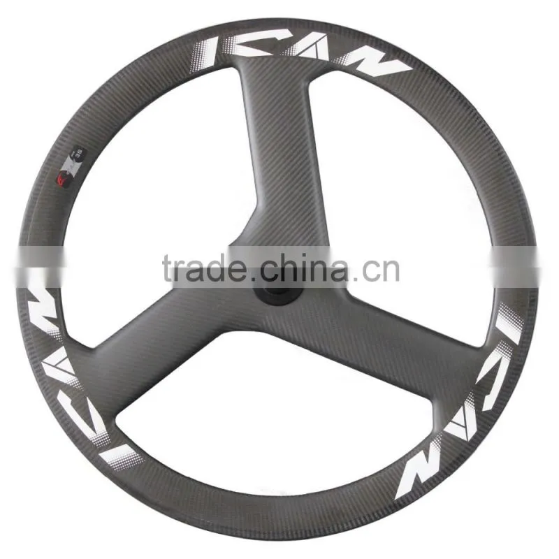 Good quality Tri-spoke bike wheels carbon 3 spoke fiexed gear track carbon bicycle wheel