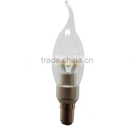 Modern high-end dimmable candle led bulb light 3w, smd series led bulb candle light