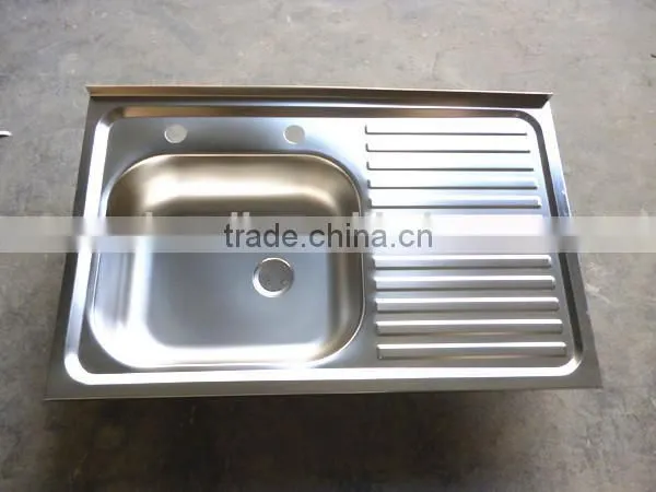 800*500mm single bowl stainless steel sink hot sale for south america 201 mat finish