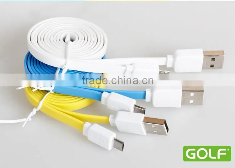 GOLF fast charging USB flat cable for android phone quick charge and data noodle micro cable for android device