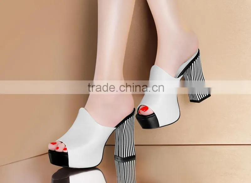 girls sebra-stripe latest high heel ladies dress shoes