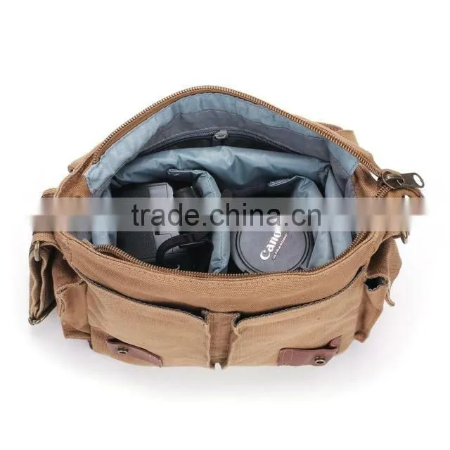 2016vintage style laptop bag pu leather camera bag cross body bag Travel shoulder messenger bag
