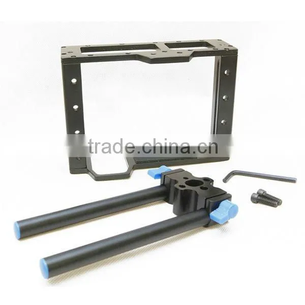 Camera Cage Portable DSLR camera Cage with top handle for 5d3 5D2 7d with 15mm rod block rig