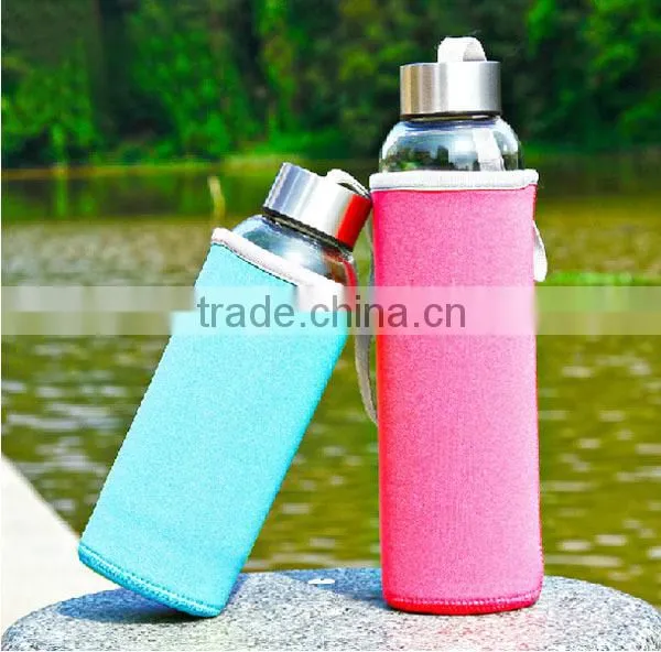 Factory hot sell handmade fashion neoprene cup holder with hand strap
