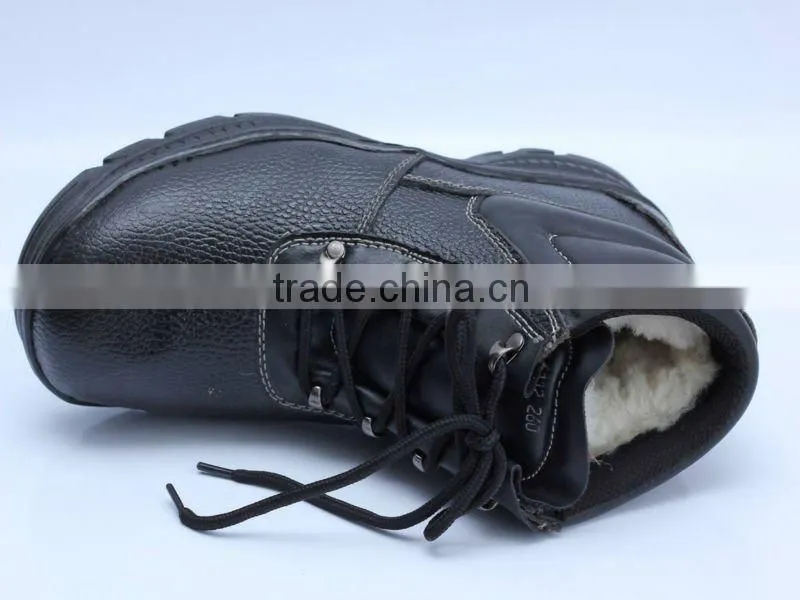leather steel toe cemented sole safety shoes