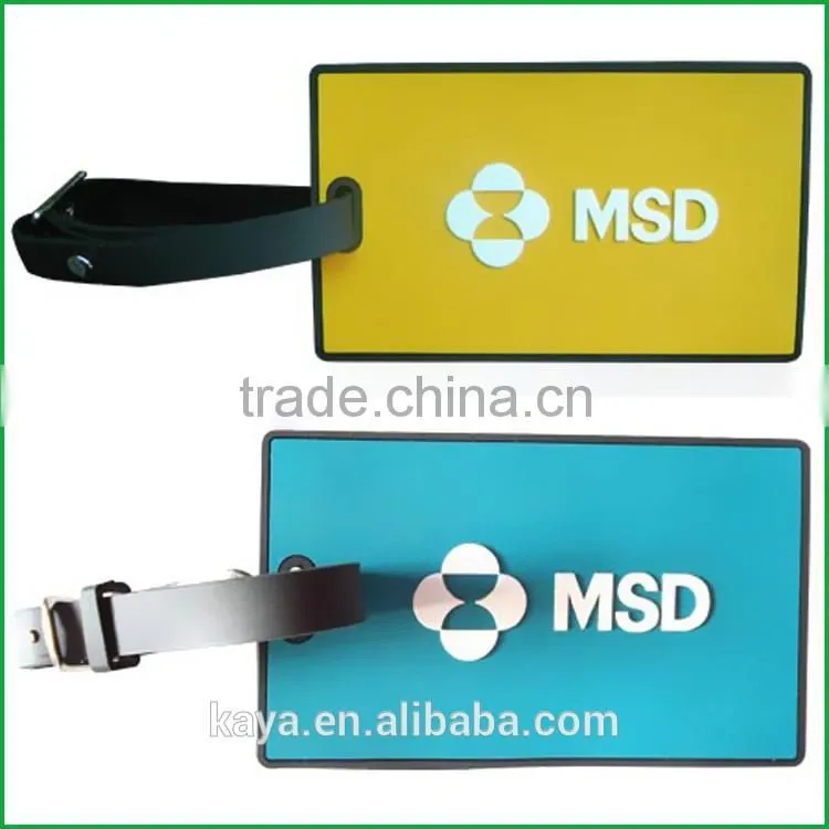 Soft PVC cartoon airplane luggage tag for tourists novelty