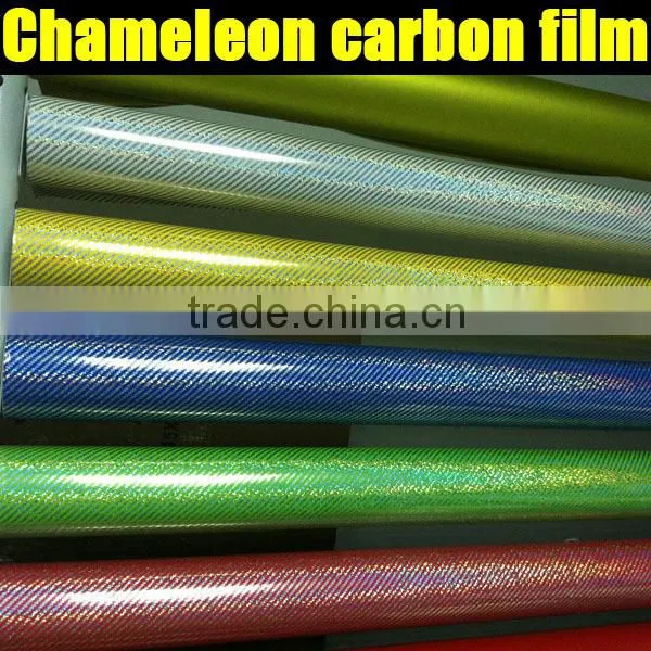 Hot Selling carbon fiber chameleon film with air drain