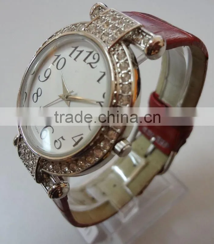 Fashion diamond watch with unique design and Japanese PC21S Movement.