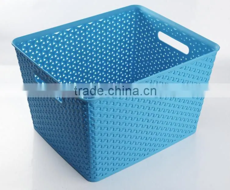 hot sale home use colorful high quality plastic storage basket with cover