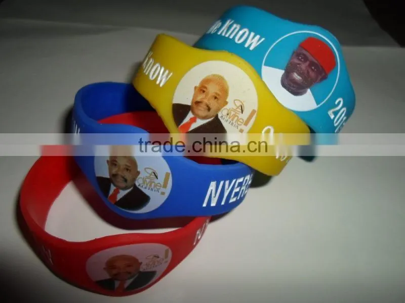 President selection custom embossed/ debossed silicone wristband, cheap silicone bracelet
