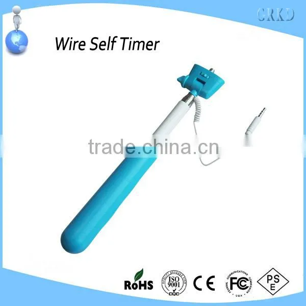New gadget wired monopod cable take pole mobile selfie stick extendable hand held monopod
