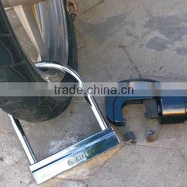 Motorcycle U Lock, Hardened Shackle, Double Locking, High Security Cylinder