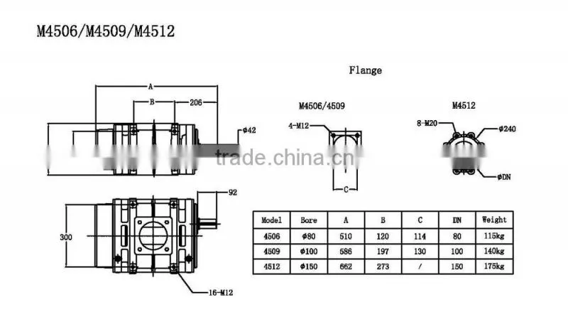 M4509 three lobe roots type blower