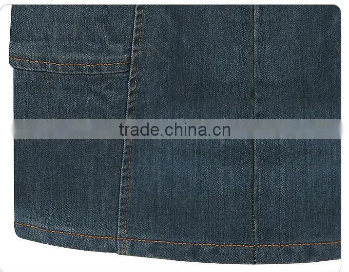 2015 New arrival Latest half sleeve denim halter dress retro denim woman one-piece office dress