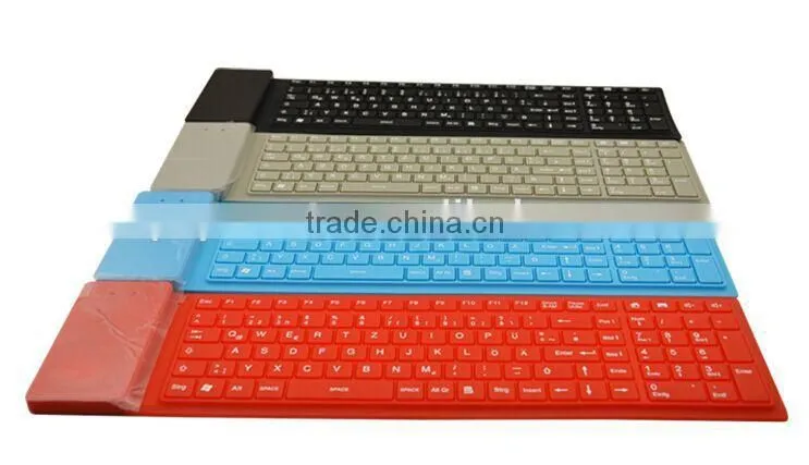 Computer 105keys Waterproof foldable silicon wireless bluetooth Keyboard