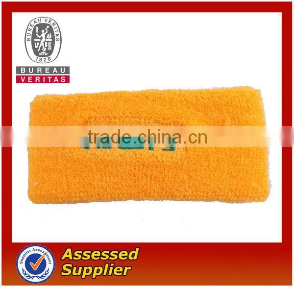 sports safety cutton terry towel sweatband head band with logo