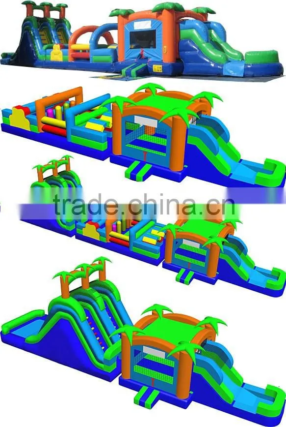 inflatable Paradise 3 Option Obstacle Course Slide Wet Dry