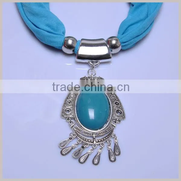 Oval Turquoise Stone Jewelry Slide Scarves