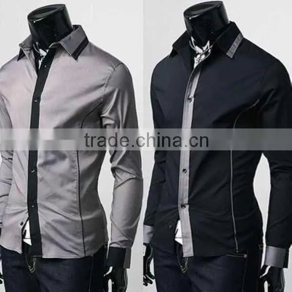 Hot new products for 2016 uk fashion latest new model 100% cotton slim fit men's long sleeve shirt
