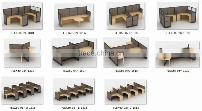2015 new design fashion office workstation, 120 degree 3 person workstation