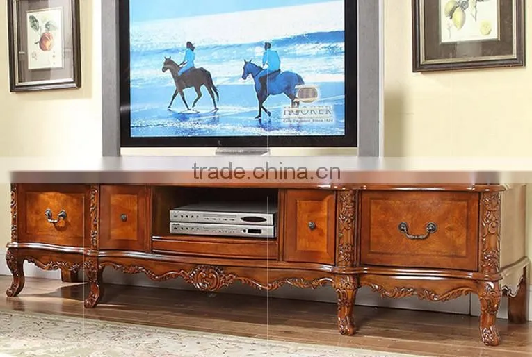 Vintage style wooden flooring TV stand cabinet for storage T-216