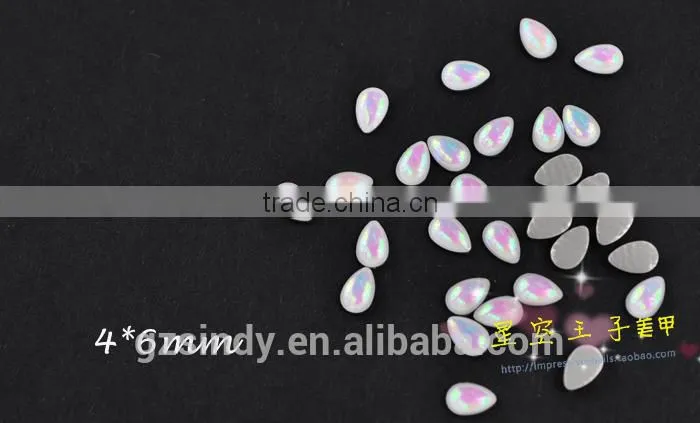 Korean Style Glass Resin Stone Opal Color Decorative Stones ZX:SZ573