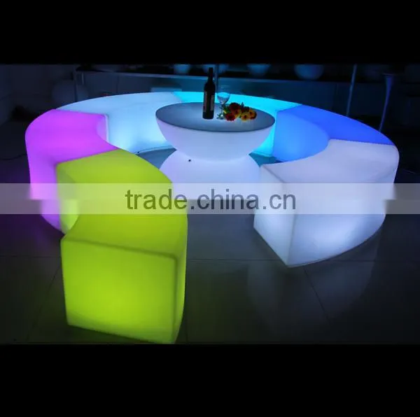 Commercial led circled glowing light chair led Furniture led table led chair General Use and No Folded Led Chair