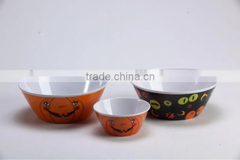 Halloween design dinnerware sets, large plastic halloween pumpkin plate,brass dinnerware set